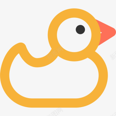 Ducky婴儿淋浴11线性颜色图标图标