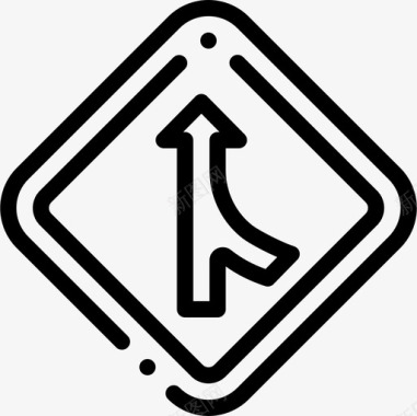 合并交通标志13线形图标图标