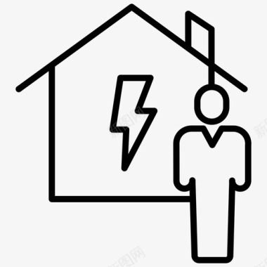 家庭能源电力图标图标