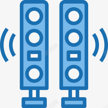 扬声器通信3蓝色图标图标