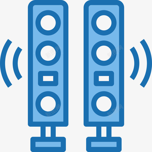 扬声器通信3蓝色图标svg_新图网 https://ixintu.com 扬声器 蓝色 通信