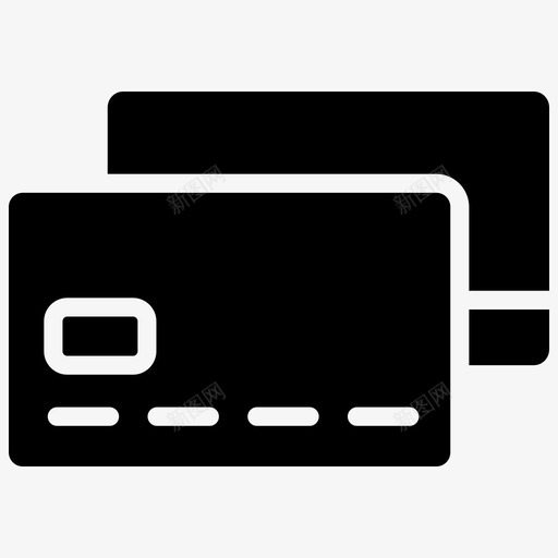 信用卡安全黑填充图标svg_新图网 https://ixintu.com 信用卡 安全黑填充