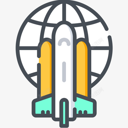 火箭未来世界4双色图标svg_新图网 https://ixintu.com 双色 未来世界4 火箭