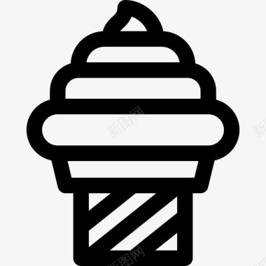 冰淇淋甜点和糖果4份直系图标图标