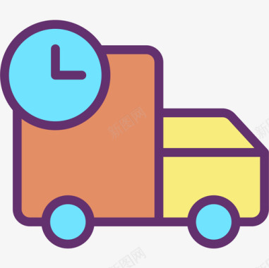 送货车电子商务122线性颜色图标图标
