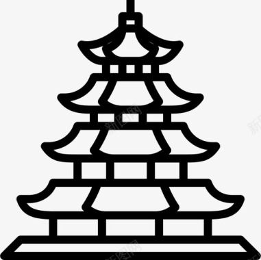 宝塔中国传统1直线形图标图标