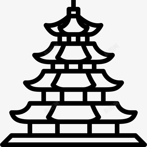宝塔中国传统1直线形图标svg_新图网 https://ixintu.com 中国 传统 宝塔 直线 线形
