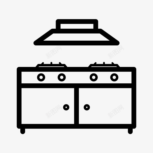 灶具煤气灶厨具图标svg_新图网 https://ixintu.com 厨具 灶具 煤气灶