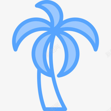 椰子旅行190蓝色图标图标