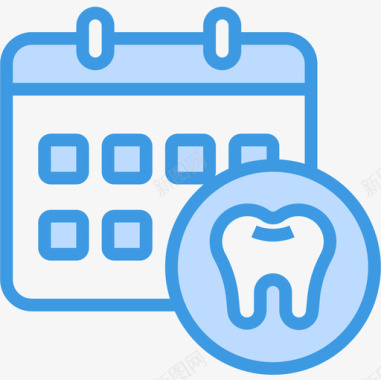 日历牙科34蓝色图标图标
