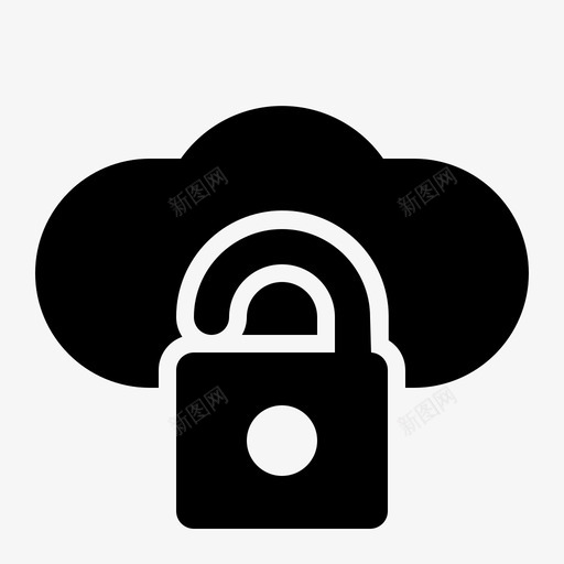 解锁云通信图标svg_新图网 https://ixintu.com 存储 数据 网络 解锁 通信