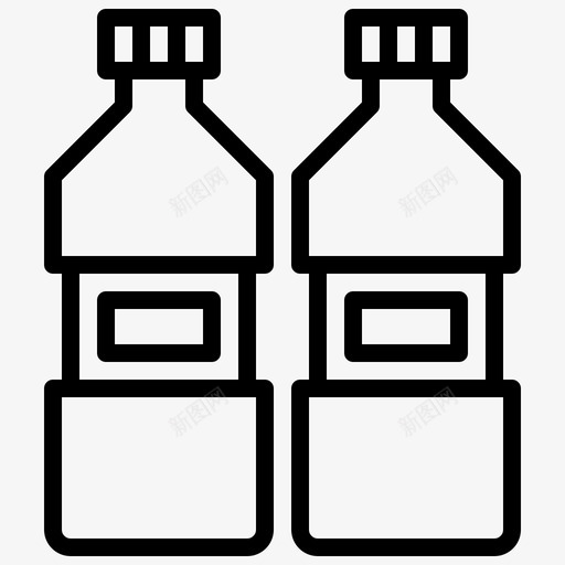 瓶子睡觉时间23直线型图标svg_新图网 https://ixintu.com 时间 瓶子 直线 睡觉 线型