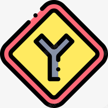 交叉口交通标志14线形颜色图标图标