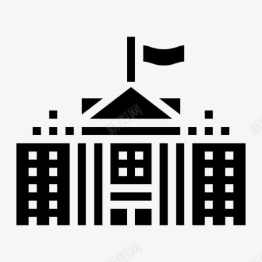 白宫建筑地标图标图标