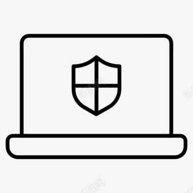 笔记本电脑安全防病毒安全图标图标