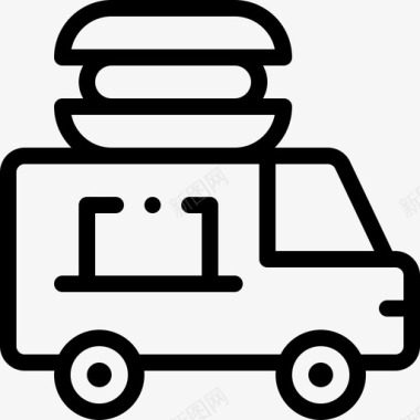 食品运送车辆和运输直达图标图标