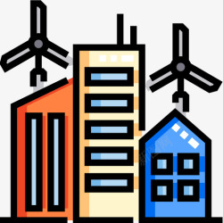 风电机组内部风电机组智慧城市13线条颜色图标高清图片