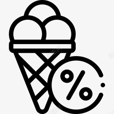 冰淇淋夏季销售12直式图标图标