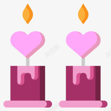 蜡烛爱情和浪漫15支平的图标图标