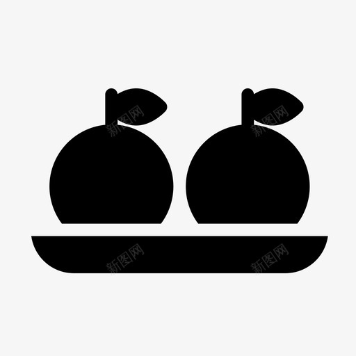橙色盘子食物水果图标svg_新图网 https://ixintu.com 图标 字形 托盘 橙色 水果 盘子 食物