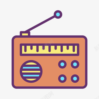 收音机ADS10线性彩色图标图标