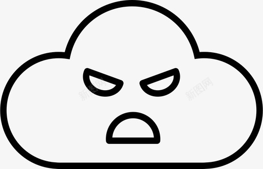 狂怒的云表情表情愤怒的表情皱眉图标图标
