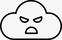狂怒狂怒的云表情表情愤怒的表情皱眉图标高清图片