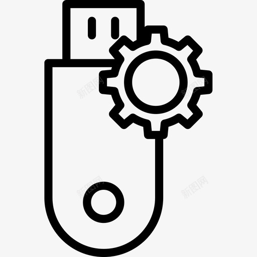 Pendrive网络安全8线性图标svg_新图网 https://ixintu.com Pendrive 线性 网络安全8