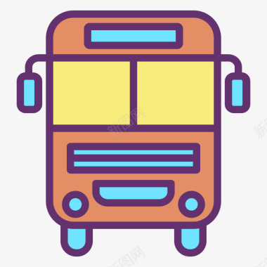 公交交通133线性彩色图标图标