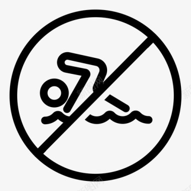 禁止游泳危险夏季图标图标