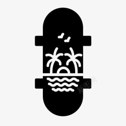 水滑板滑板水上海滩图标高清图片