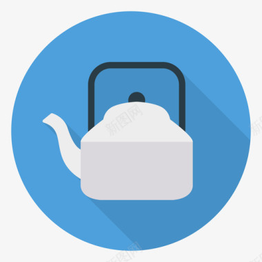 茶壶食品和饮料30圆形图标图标
