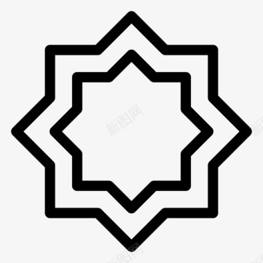 艺术装饰伊斯兰教图标图标