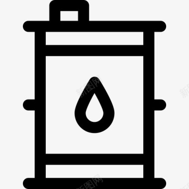 桶可持续能源线性图标图标