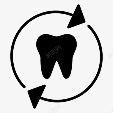 牙科护理医疗保健11字形图标图标