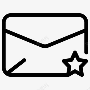 星型邮件电子邮件信封图标图标