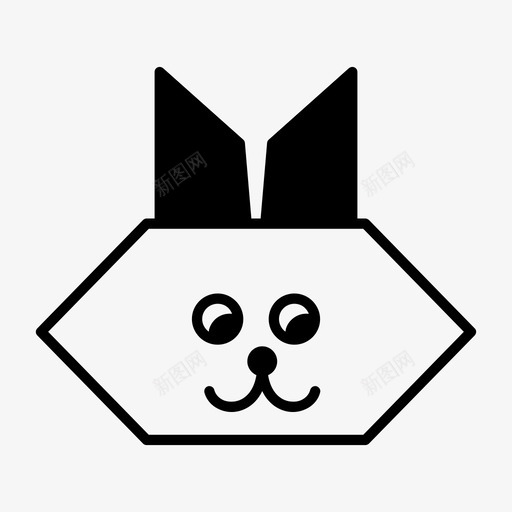 折纸兔折纸动物图标svg_新图网 https://ixintu.com 动物 折纸
