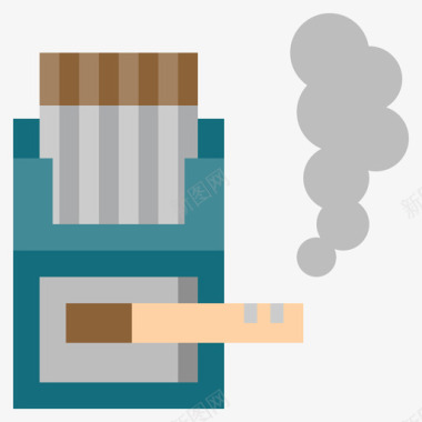 烟草污染17平坦图标图标
