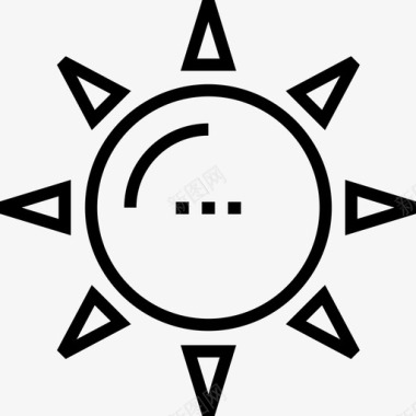 太阳194号天气直线型图标图标