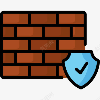 防火墙防护安全4线性颜色图标图标