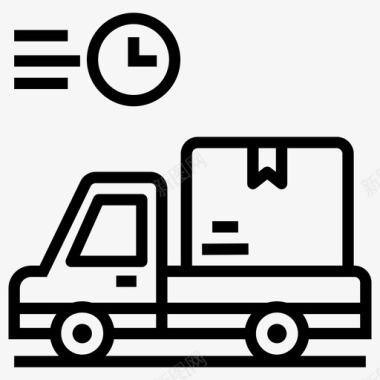 准时交货交货服务快速交货图标图标