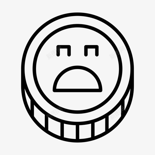 硬币表情脸图标svg_新图网 https://ixintu.com 担心 硬币 表情 象征