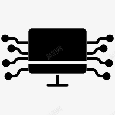 计算机网站服务器和托管2字形图标图标