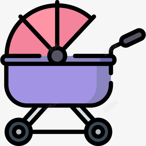 婴儿车家庭生活25线性颜色图标svg_新图网 https://ixintu.com 婴儿车 家庭生活 线性 颜色