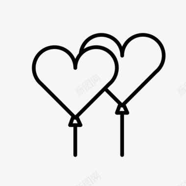 气球装饰爱情图标图标