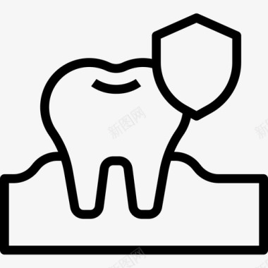牙齿牙齿31线形图标图标