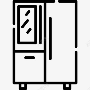 冰箱智能家居17线性图标图标