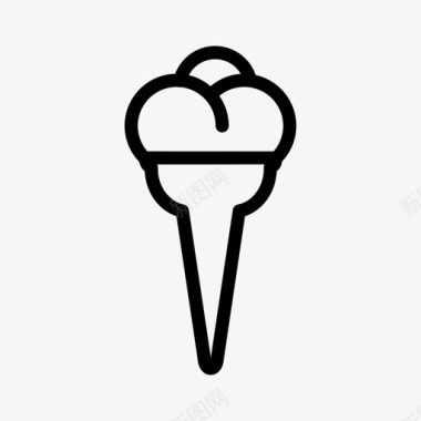 冰淇淋筒海滩圆锥体图标图标