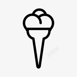 圆锥筒冰淇淋筒海滩圆锥体图标高清图片