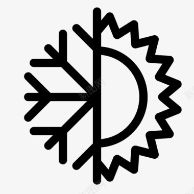 冷热天气科技图标图标